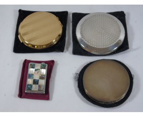 2 Compacts,  HM Silver mirror and a Ronson lighter