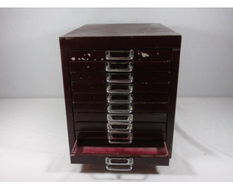 Vintage metal flight of drawers