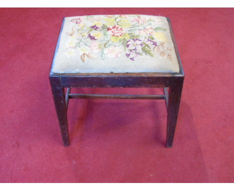Floral tapestry seated stool