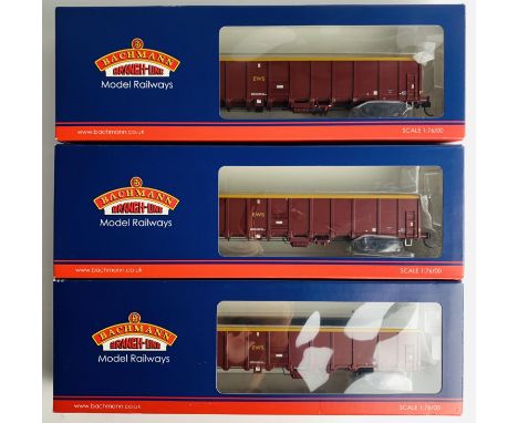 3x Bachmann 38-240 MBA Megabox EWS Wagons - Fitted with P4 Wheel Sets - All Boxed. P&amp;P Group 2 (£18+VAT for the first lot
