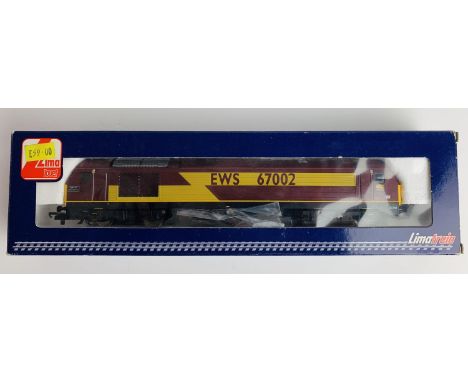 Lima OO Gauge L204963 Class 67 002 EWS Livery - Lacking Fuel Tanks - Boxed. P&amp;P Group 2 (£18+VAT for the first lot and £2