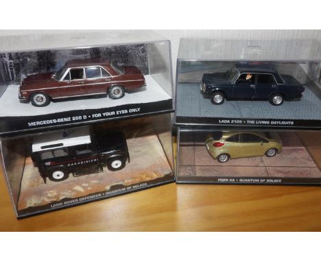 Four Eaglemoss James Bond Quantum of Solace, The Living Daylights and For Your Eyes Only. P&amp;P Group 2 (£18+VAT for the fi