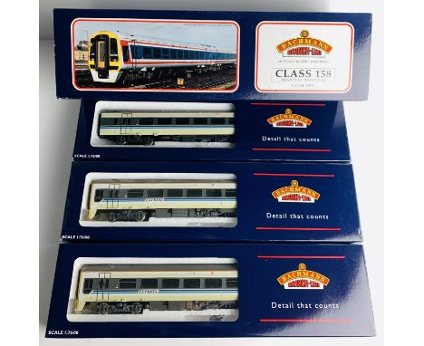 Bachmann 31-511 Fitted with P4 Wheel Sets, DCC Digital Fitted, Class 158 3 Car Express Livery - Boxed - DCC ADDRESS #1589. P&