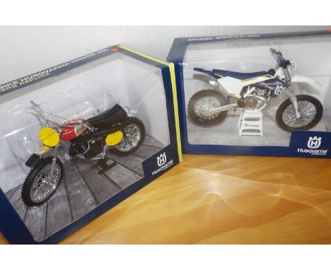 Two Sunimport Husqvarna Moto X Bikes 1970 Aberg Replica and FC 450. P&amp;P Group 2 (£18+VAT for the first lot and £2+VAT for