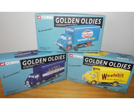 Corgi Golden Oldies Advertisement Trucks, Weetabix, Ever Ready Batteries and Lyons Swiss Rolls. P&amp;P Group 2 (£18+VAT for 