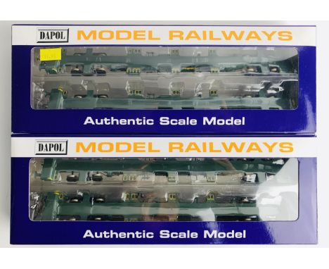 2x Dapol FEA Spine Wagon Pairs - Fitted with P4 Wheel Sets - Both Sets Boxed. P&amp;P Group 2 (£18+VAT for the first lot and 