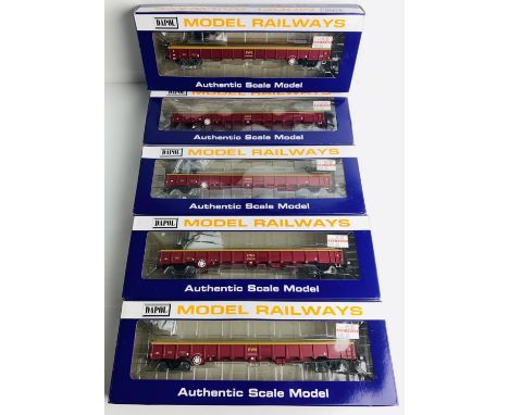 5x Dapol EWS MCA Wagons - All Fitted with P4 Wheel Sets - Boxed. P&amp;P Group 2 (£18+VAT for the first lot and £2+VAT for su
