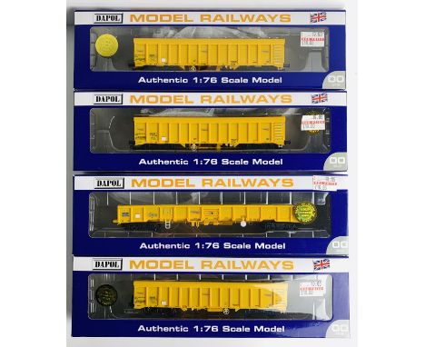 4x Dapol Network Rail Wagons - Fitted with P4 Wheel Sets - All Boxed. P&amp;P Group 2 (£18+VAT for the first lot and £2+VAT f