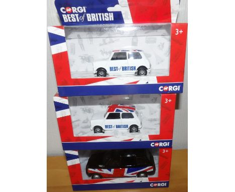 Three Corgi mini Best of Britis and Two Black London Taxi's. P&amp;P Group 2 (£18+VAT for the first lot and £2+VAT for subseq