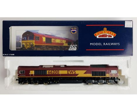 Bachmann 32-730 Class 66 200 Fitted with P4 Wheel Sets, DCC Digital Fitted, EWS Livery - Boxed - DCC ADDRESS #6600. P&amp;P G