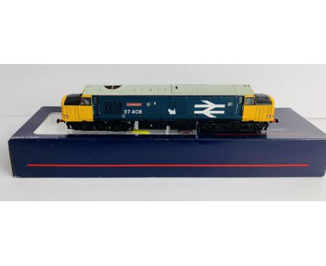 Bachmann 32-377 Fitted with P4 Wheel Sets, DCC Digital Fitted Lenz, Class 37408 Loch Rannoch BR Large Logo - DCC ADDRESS #370