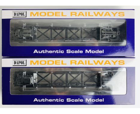 2x Dapol KTA Weathered Wagons - Fitted with P4 Wheel Sets - Boxed. P&amp;P Group 2 (£18+VAT for the first lot and £2+VAT for 