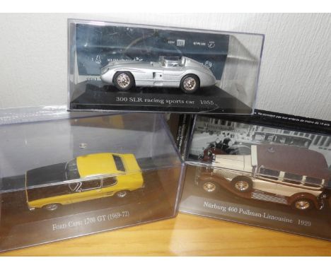 Two Mercedes Collection VW T3A and a Hachette Collection Ford Capri all 1.43 scale. P&amp;P Group 2 (£18+VAT for the first lo