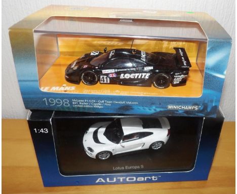 Minichamps 1998 Le Mans McLaren F1 GTR and Autoart Lotus Europa S. P&amp;P Group 2 (£18+VAT for the first lot and £2+VAT for 