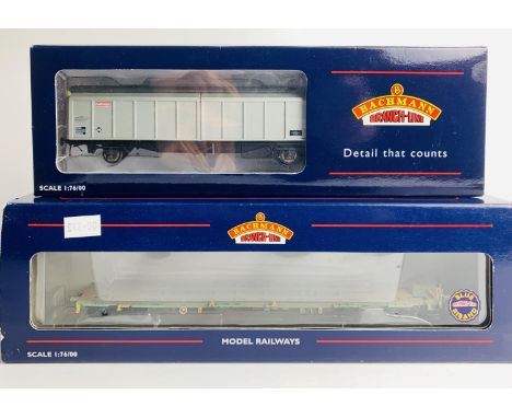 2x Bachmann Wagons - To Include Intermodal &amp; 46T VGA Slidign Wall - 1x Wagon is Lacking Bogies, 1x Wagon has P4 Wheel Set