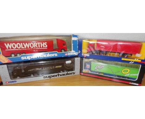 Three Corgi Superhauler Trucks and a Corgi Wheelz all 1:64 scale. P&amp;P Group 2 (£18+VAT for the first lot and £2+VAT for s