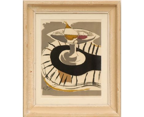 GEORGES BRAQUE 'Still Life with Fruit', lithograph, printed by Maeght, 35cm x 27cm, framed and glazed.