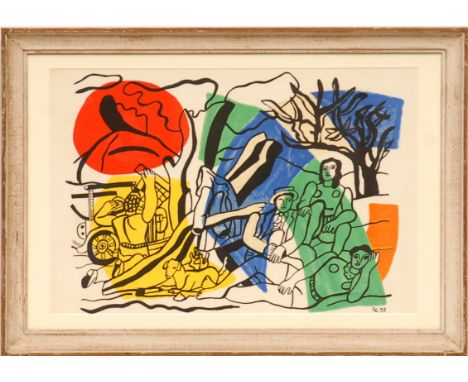 FERNAND LEGER 'Partie de Campagne', lithograph, printed by Maeght: 1960, 37cm x 56cm, framed and glazed.