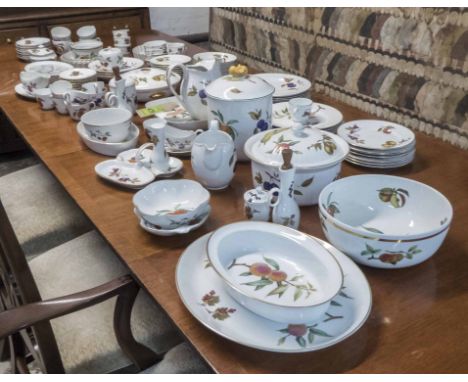 ROYAL WORCESTER 'EVESHAM' DINNERWARES, including serving dishes plates, lidded jars, etc. (110 pieces)  (packaging not availa