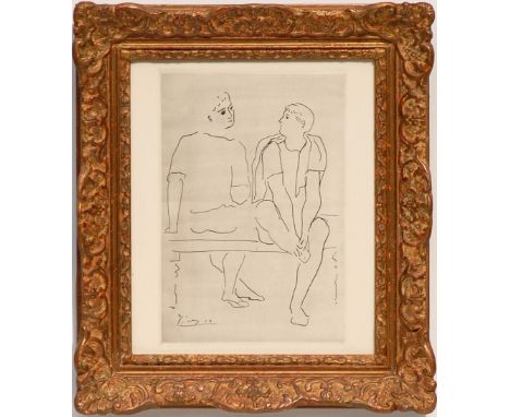 PABLO PICASSO 'Ballet Dancers', off set lithograph, 30cm x 25cm, framed and glazed.