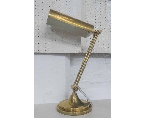DESK READING LAMP, bauhaus inspired design, brass, approx 50cm H x 30cm W.