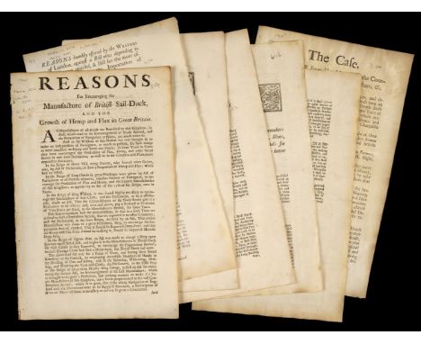 Textiles. Six broadsides, 1720-7, comprising: 1. The Case of the Poor Straw-Hat-Makers, in the Counties of Hartford, Bedford,