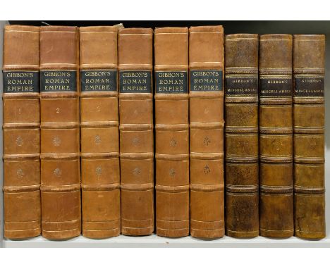 Gibbon (Edward). The History of the Decline and Fall of the Roman Empire, 6 volumes, 3rd edition (volume 1), 1st edition (vol