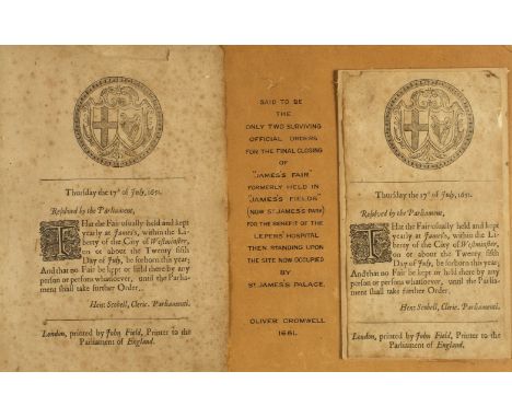 * Commonwealth of England. Thursday the 17th July, 1651. Resolved by the Parliament, that the fair usually held and kept year