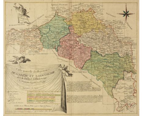 Galicia. Probst (Jean Michael), Carte nouvelle des Royaumes de Galizie et Lodomerie avec le District de Bukowine, Augsburg, c