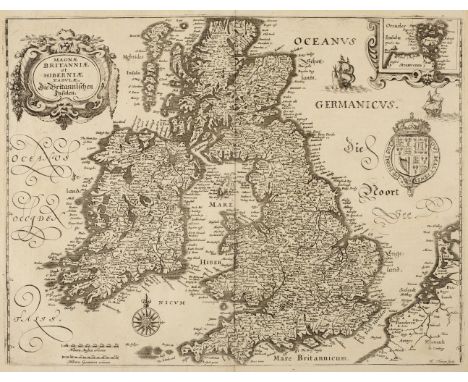 British Isles. Merian ( Matthaus ), Magnae Britanniae et Hiberniae tabulae die Britannischen Insulen, circa 1646, uncoloured 