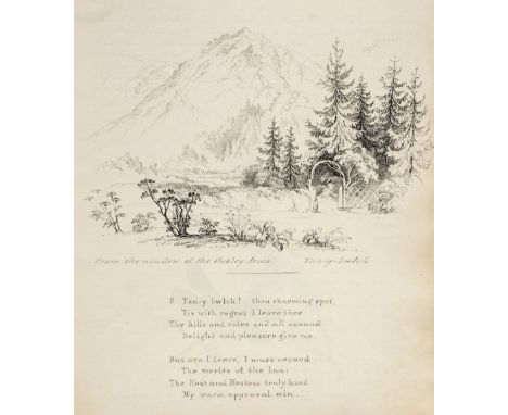 North Wales. An illustrated manuscript journal, by Isabella Nicholson, 1837, pp.40, written throughout in a neat hand to rect