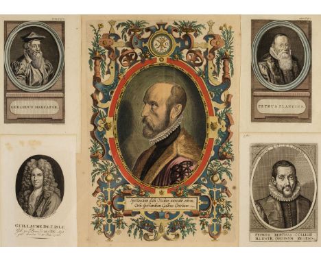 * Cartographers. A collection of thirteen portraits of cartographers, 16th - 19th century, including Galle (Philip). Spectand