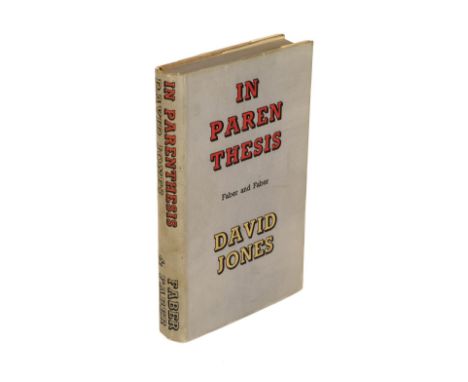 Jones (David). In Parenthesis. Seinnyessit e gledyf ym penn mameu, 1st edition, London: Faber &amp; Faber Ltd, 1937, 3 plates