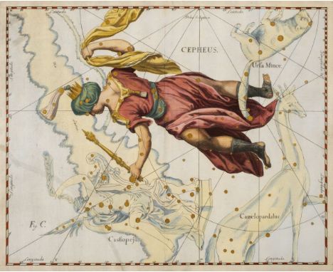 Hevelius (Johannes). Cepheus, published Dantzig, [1687], hand coloured engraved constellation map originally published in 'Fi