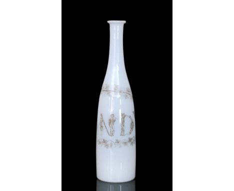 A 19th Century Richardsons spirit decanter of slender bottle form, vitrified enamel decorated with the word BRANDY from comic