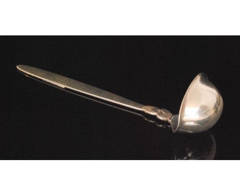 A Georg Jensen Danish silver cactus pattern double spout ladle, length 18cm, impressed marks to reverse. 