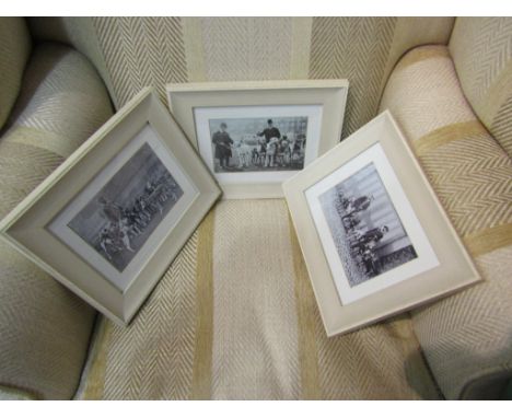 Three framed and glazed vintage photos of dogs and handlers      