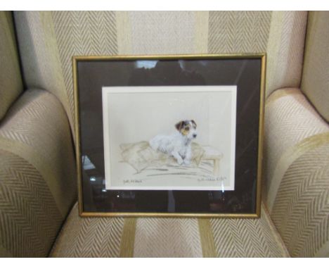 A Gill Evans limited edition print of a terrier, number 23/850, framed and glazed, 18cm x 24cm