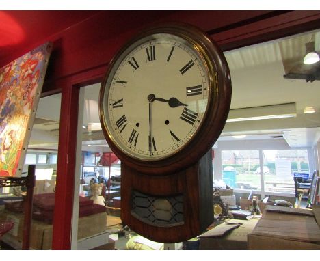 A Victorian mahogany drop-down striking wall clock