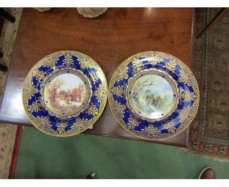 Two Spode "Regimental" plates, No. 9 and 10, both boxed, 27cm diameter