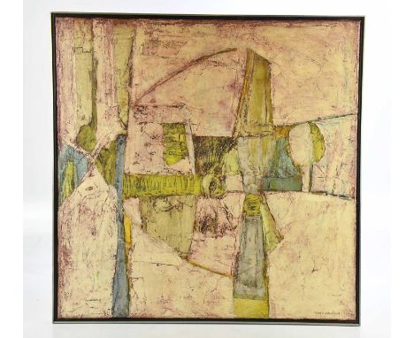 † PADRAIG MACMIADHACHAIN (Irish, 1929-2017); oil on canvas, abstract study, signed lower right and dated '66, 71 x 71cm, fram
