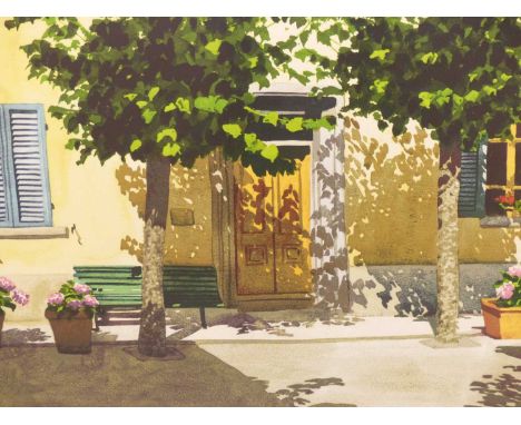 Ilana Richardson ( b.1945) ARR Lime shadows. Colour serigraph. Pencil signed limited edition. 70 x 60 cm