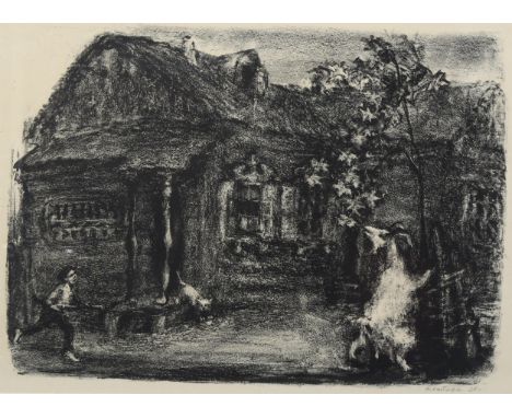 ** Description change** Marc Chagall 'Reverie', original lithograph, with another manner of Chagall scene from 1939, indistin