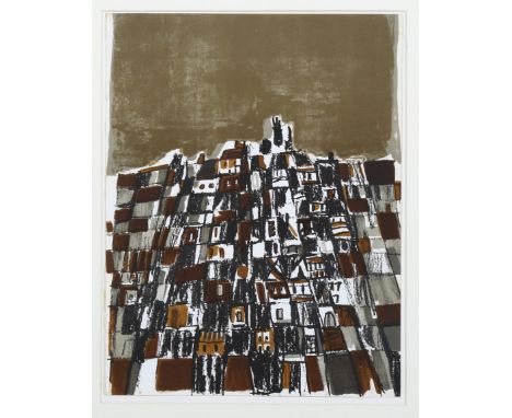 Vieira Da Silva (Portuguese 1908-1992), 'Ville Espagnol' , original lithograph, circa 1966, catalogue No. 89 Riviere for XX S