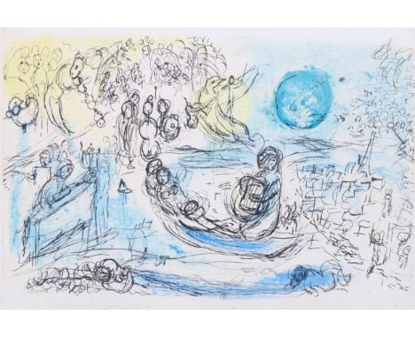 Marc Chagall, lithograph, "Le concert", 1957, 17cm x 12cm, framedGood condition 