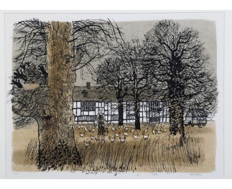 Robert Tavener, 'Winter Paddock', lithograph, signed lower right, lower left edition 21/30, image 47cm x 35cm, framed and gla