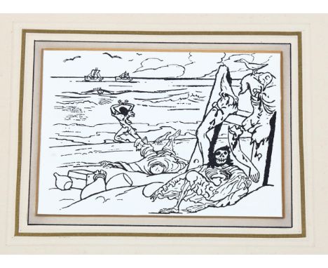 An Edward Burra lithograph, dated 1948, surrealist, 11cm x 8cm, unframed 