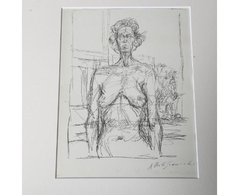 Alberto Giacometti, figure study, lithograph published by the Redfern Gallery 1966, unframed, 19cm x 25cm 