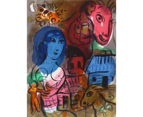 Marc Chagall (Homage to Chagall), original lithograph dated 1969, catalogue No. 572, 24cm x 31cm, framed and glazed. 