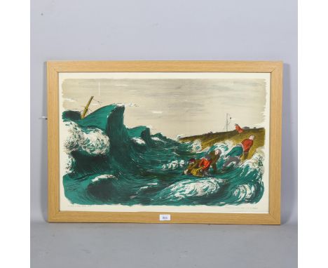 Edward Ardizzone (British 1900-1979), 'The Wreck', original lithograph for a series of school prints, 50cm x 75cm, framed and